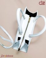 Drobboz Noir Quilted Executive Satchel – White Structured Crossbody Handbag - Image 2