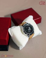 MSTIANQ Men’s Luxury Sport Chronograph – Black Dial & Tan Leather