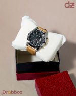 MSTIANQ Men’s Luxury Sport Chronograph – Black Dial & Tan Leather - Image 3
