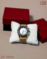MSTIANQ Men's Luxury Sport Chronograph – White Dial & Tan Leather - Image 4