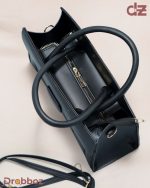 Drobboz Noir Quilted Executive Satchel – Black Structured Crossbody Handbag - Image 2