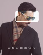 DROBBOZ Marble Artisan Square Sunglasses – Rimless Gold-Tone Frames with Marble Acetate Temples