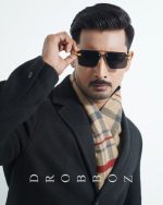 DROBBOZ Marble Artisan Square Sunglasses – Rimless Gold-Tone Frames with Marble Acetate Temples - Image 2