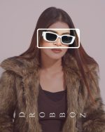 DROBBOZ Retro Chunky Rectangle Sunglasses – Bold White Frame Premium Eyewear