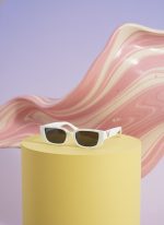 DROBBOZ Retro Chunky Rectangle Sunglasses – Bold White Frame Premium Eyewear